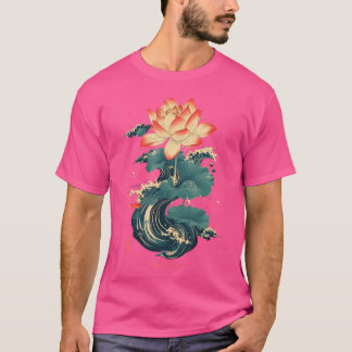 Koreanische Lotus-Blume in ästhetischer Grunge Ret T-Shirt