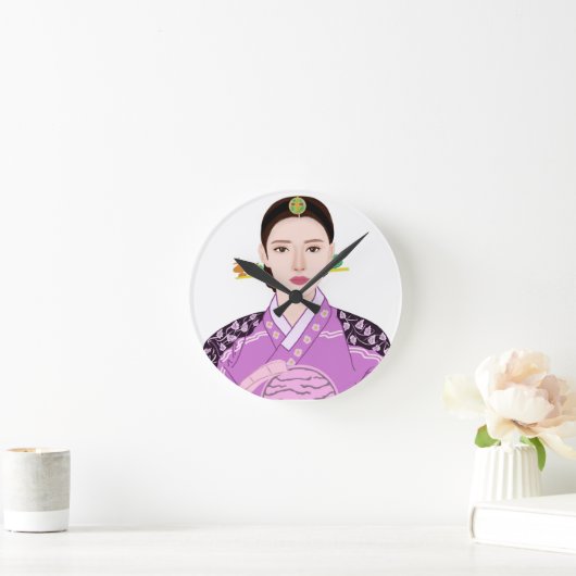 koreanische Mädchen-Uhr Runde Wanduhr (Zuhause)
