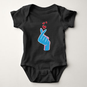 Koreanische Musik Finger Heart Kpop Seoul Hallyu Baby Strampler