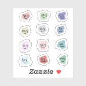 Koreanische Schreiben für das Bullet Journal Aufkleber (Blatt)