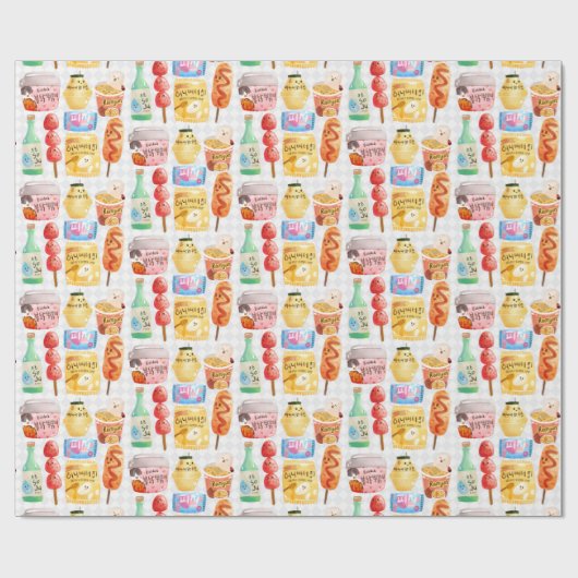 Koreanische Snacks Geschenkpapier (Flach)