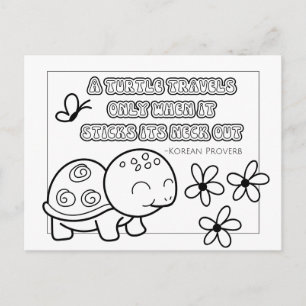 Koreanische Sprichwort-Farbkarte - Motivationszita Postkarte