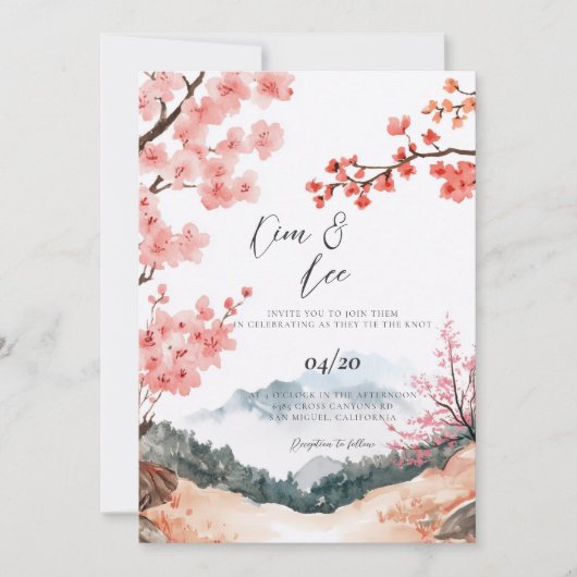 Koreanische traditionelle Hochzeit Einladung (Vorderseite)