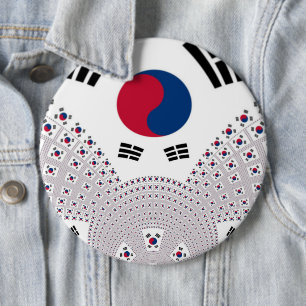 Koreanische Vibes: Eine Friedensbotschaft Button