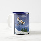 Koreanische Weihnachtskran-Tasse Zweifarbige Tasse (Vorderseite Links)