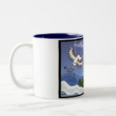 Koreanische Weihnachtskran-Tasse Zweifarbige Tasse (Links)