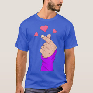 Koreanischer Fingerherz Kpop Merchandise Mädchen K T-Shirt
