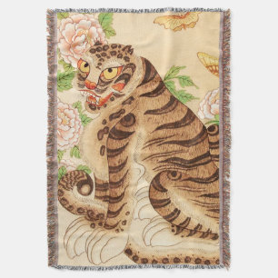 Koreanischer gestreifter Tiger Vintage Minhwa Decke