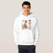 Koreanischer Hanbok-Mann und roter Fuchs Kunst Hoodie (Vorne ganz)