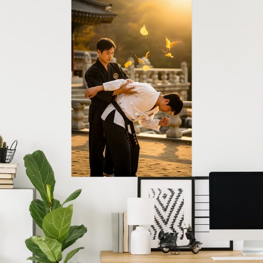 Koreanischer Hapkido Selbstverteidigung Poster (Heimbüro)