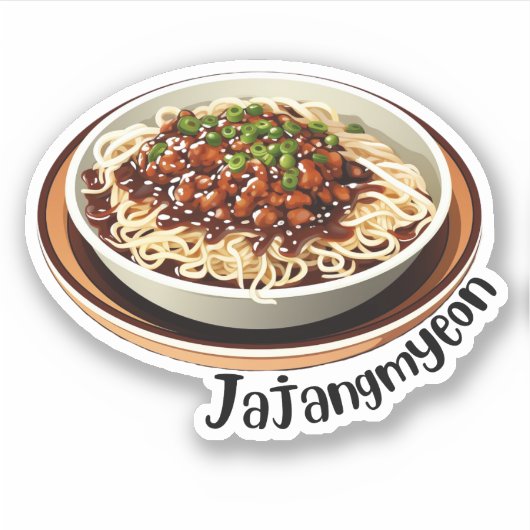 Koreanischer Jajangmyeon Aufkleber (Vorderseite)