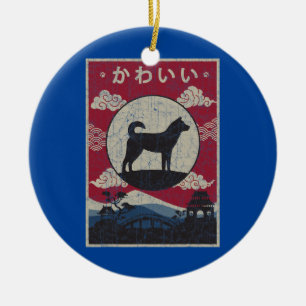 Koreanischer Jindo Japanischer Design Kawaii Mama Keramik Ornament