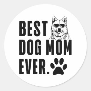 Koreanischer Jindo Mommy Mama Bester Hund Mama je Runder Aufkleber