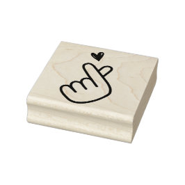 Koreanischer K-Pop Hand Heart Blue Red Gummistempel