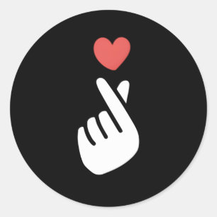 Koreanischer K-Pop I Liebe Sie Saranghae Hand He S Runder Aufkleber
