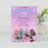 Koreanischer K-Pop-Sing-Geburtstag Einladung (Stehend Vorderseite)