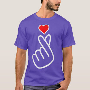 Koreanischer K-Pop Snap Finger Heart Hand I Liebe  T-Shirt