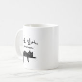 Koreanischer Katzenbecher 'Pause nötig' Kaffeetasse (Vorderseite Links)