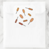 koreanischer Maishund, koreanischer Imbiss, korean Quadratischer Aufkleber (Tasche)