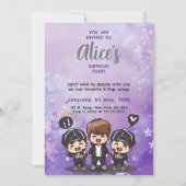 Koreanischer Pop Music K-Pop Boyband Birthday Part Einladung (Vorderseite)