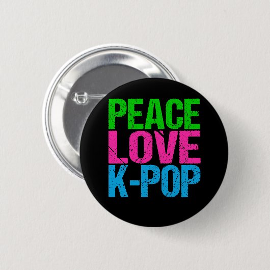 Koreanischer Pop Music Peace Liebe K-Pop Button (Vorne & Hinten)