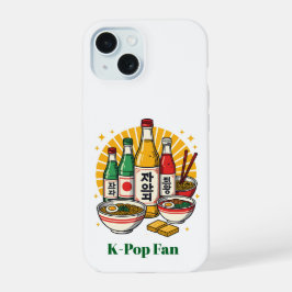 Koreanischer Popkultur-Brustdruck Aufgedruckter Ru iPhone 15 Hülle