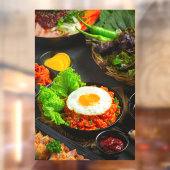 Koreanischer Reis mit frittiertem Ei Fensteraufkleber (Blatt 2)