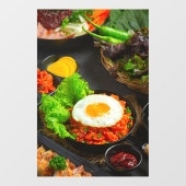 Koreanischer Reis mit frittiertem Ei Fensteraufkleber (Blatt)