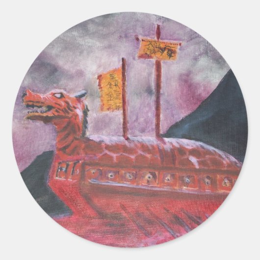 Koreanischer Schildkröte-Schiffs-Aufkleber Runder Aufkleber (Vorderseite)