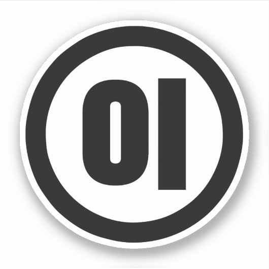 Koreanischer Sino Nummer 2 Zwei 이 【I】 Hangul Aufkleber (Vorderseite)