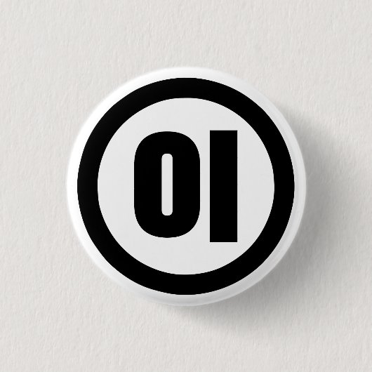 Koreanischer Sino Nummer 2 Zwei 이 【I】 Hangul Button (Vorderseite)