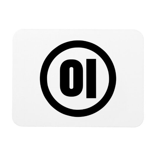 Koreanischer Sino Nummer 2 Zwei 이 【I】 Hangul Magnet (Horizontal)