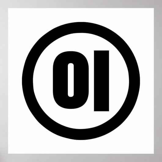 Koreanischer Sino Nummer 2 Zwei 이 【I】 Hangul Poster (Vorne)