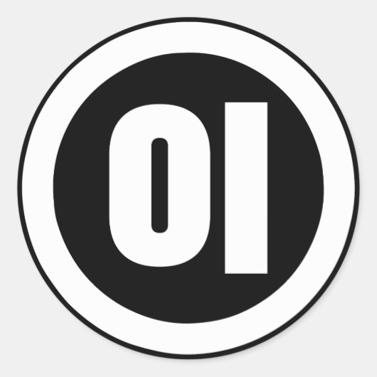 Koreanischer Sino Nummer 2 Zwei 이 【I】 Hangul Runder Aufkleber (Vorderseite)