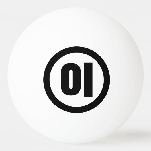 Koreanischer Sino Nummer 2 Zwei 이 【I】 Hangul Tischtennisball (Rückseite)
