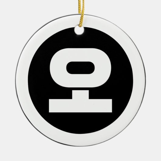 Koreanischer Sino Nummer 5 fünf 오 【O】 Hangul Keramik Ornament (Vorne)