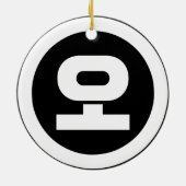 Koreanischer Sino Nummer 5 fünf 오 【O】 Hangul Keramik Ornament (Hinten)