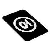 Koreanischer Sino Nummer 5 fünf 오 【O】 Hangul Magnet (Rechte Seite)