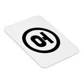 Koreanischer Sino Nummer 5 fünf 오 【O】 Hangul Magnet (Rechte Seite)