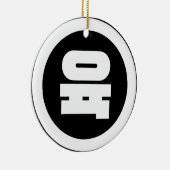 Koreanischer Sino Nummer 6 Sechs 육 【Yuk】 Hangul Keramik Ornament (Rechts)