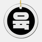 Koreanischer Sino Nummer 6 Sechs 육 【Yuk】 Hangul Keramik Ornament (Hinten)