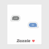 Koreanischer Slang Chat Bubble ㅇ ㅋ Aufkleber (Blatt)