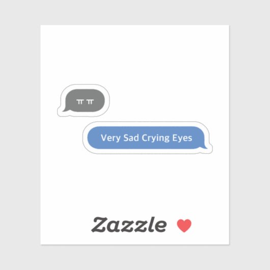 Koreanischer Slang Chat Bubble ㅠ ㅠ Aufkleber (Blatt)