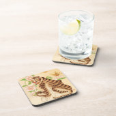 Koreanischer Strip Tiger Vintag Minhwa Getränkeuntersetzer (Rechte Seite)