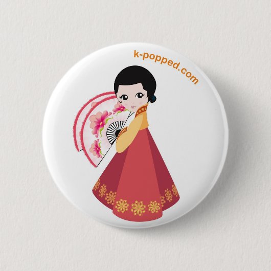 Koreanischer Tänzerknopf Button (Vorderseite)