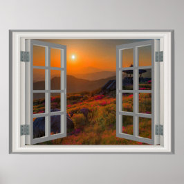 Koreanischer Tempel 🍂 Fensterrahmen Poster