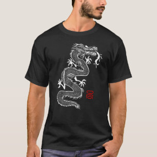 Koreanischer traditioneller Drache mit Schrift in T-Shirt