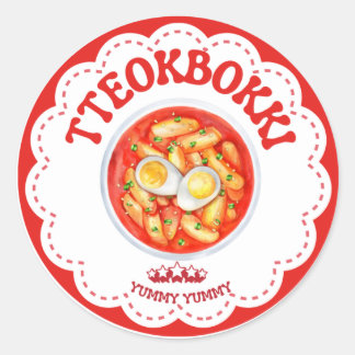 Koreanischer Tteokbokki-Aufkleber | Süßes K-Food-R Runder Aufkleber