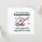 Koreanischer Valentinstag Tteokbokki Karte (Vorderseite/Rückseite Beispiel)