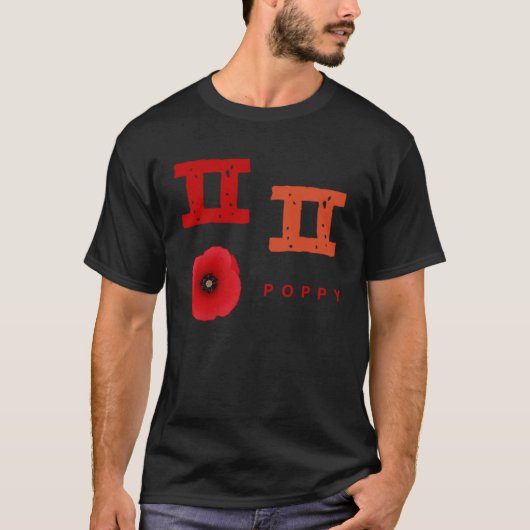 Koreanisches Alphabet Hangul Consonant Poppy T-Shirt (Vorderseite)